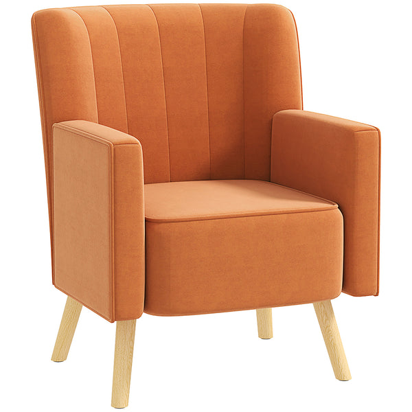 Poltrona Moderna da Camera 70x76x92 cm in Tessuto Effetto Velluto Marrone prezzo