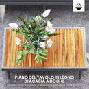 Set Salotto da Giardino 2 Divani e Tavolino Basso a Doghe in Rattan e Acciaio Grigio e color Legno   