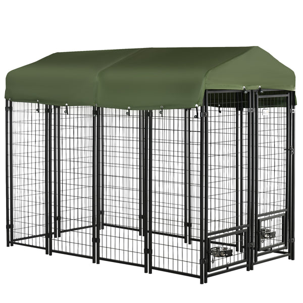 acquista Niche pour Chiens d'Extérieur 244x122x183 cm en Acier et Tissu Oxford Vert