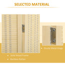 Paravento Separè 4 Pannelli H180 cm in Legno e Bambù Naturale