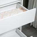 Cassettiera 5 Cassetti Design Minimal 80x40x109 cm Bianco e color Rovere  