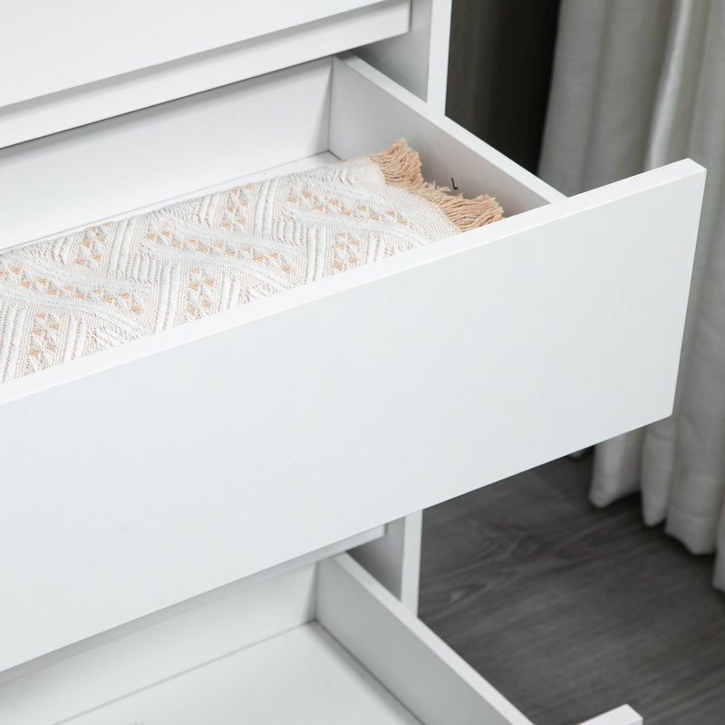 Cassettiera 5 Cassetti Design Minimal 80x40x109 cm Bianco e color Rovere  