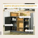 Isola da Cucina con Piano a Ribalta 110x66x97 cm in MDF e Legno Grigio