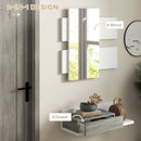 Mobile da Ingresso 2 in 1 con Specchio e Cassetto in MDF Grigio e Bianco