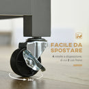 Carrello da Cucina 88,5x46x91,5 cm in Legno MDF e Vetro Grigio