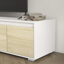 Parete Attrezzata 2 Pezzi Mobile TV max 70” e Mobile Multiuso da Parete in Truciolato Bianco e Legno Naturale