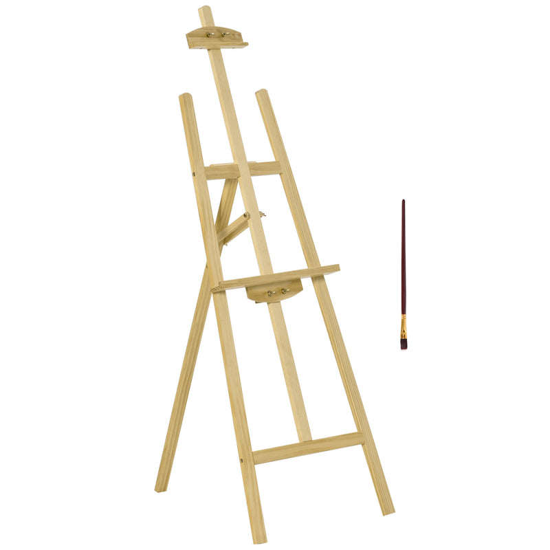Cavalletto Treppiede da Pittura 51,5x71,5x134,5 cm in Legno di Pino Naturale   