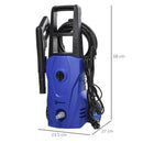 Idropulitrice ad Alta Pressione 1600W 35x28x65 cm con Ugello Regolabile e Kit Pulizia Blu e Nero   