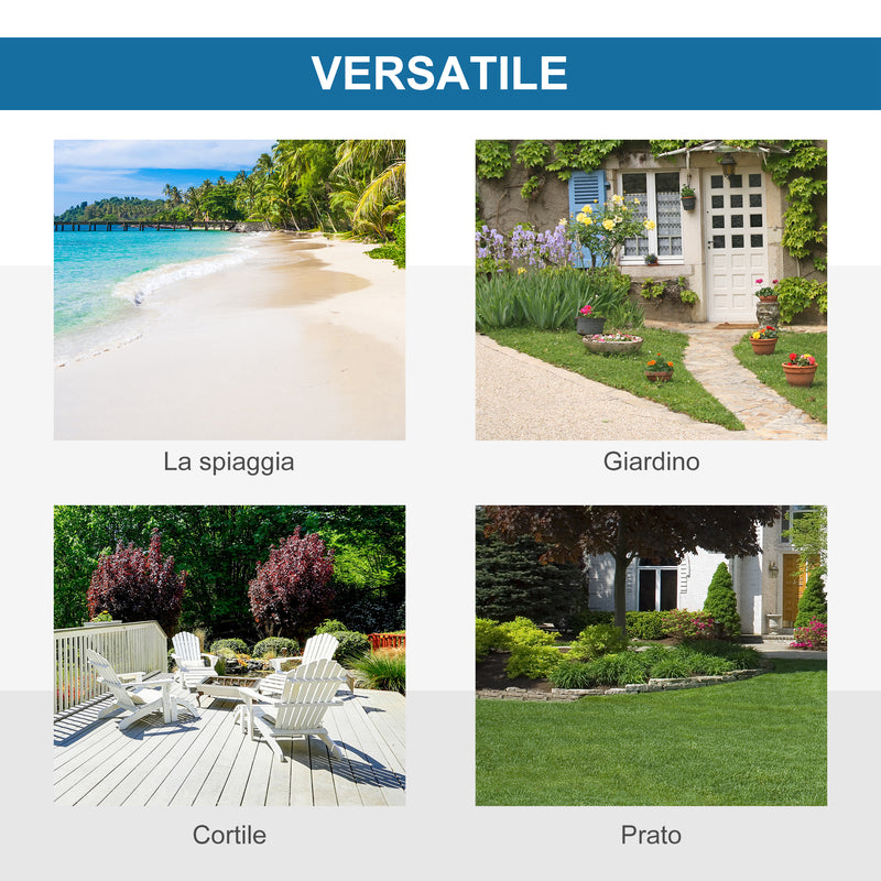 Tenda da Spiaggia Pop Up 220x173x120 cm con Porta a Cerniera in Poliestere e Fibra di Vetro Blu Cielo e Grigio  