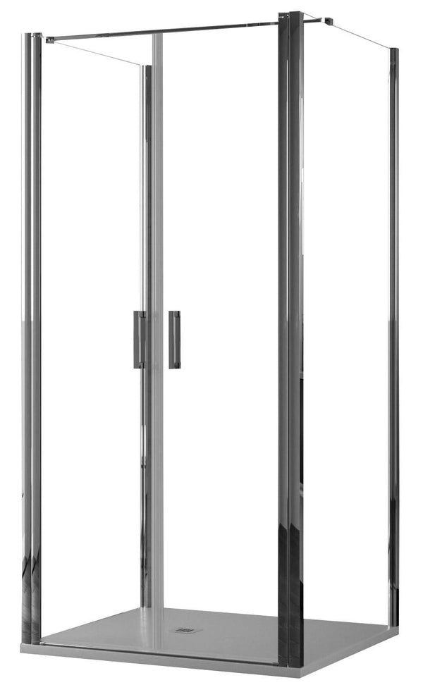 Cabine de Douche 3 Côtés 2 Portes Saloon en Cristal Transparent 6mm H195 Bonussi Marty Différentes Tailles acquista