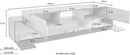 Mobile Tv 4 Ante e Ripiano a Giorno 220x45x51,5 cm Coro Grigio Antracite Opaco/Rovere Wotan  