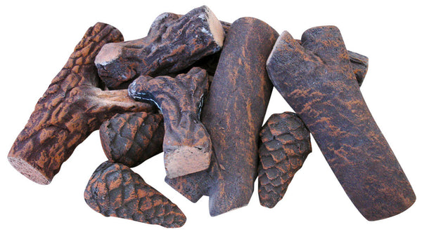 online Lot de 9 Bûches Décoratives en Céramique pour Cheminée au Bioéthanol