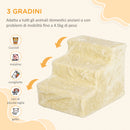 Scala per Cani a 3 Gradini per Cani e Gatti di 4,5 kg in Velluto Sfoderabile e Lavabile Beige      