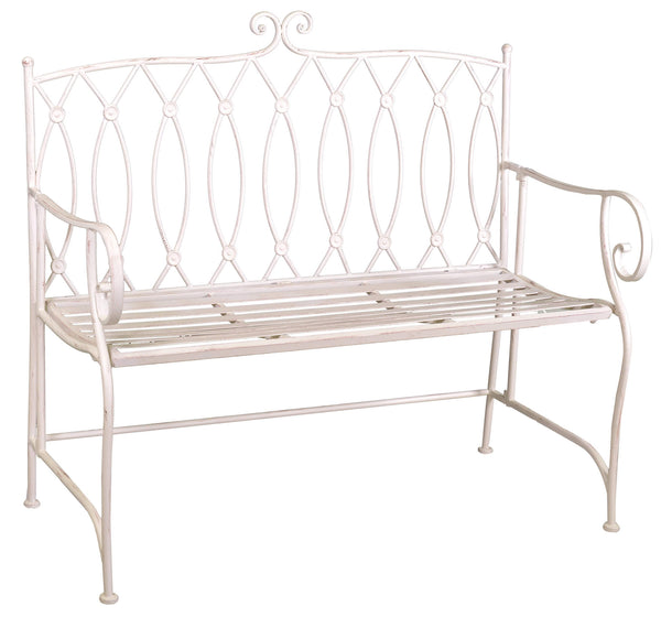 Banc de jardin 2 places 104x55x95,5 cm en métal blanc Ragusa prezzo