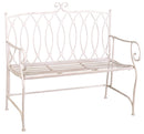Panchina 2 Posti da Giardino 104x55x95,5 cm in Metallo Ragusa Bianca