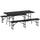 Set da Pic Nic Pieghevole a 3 Pezzi con Tavolo e 2 Panche in HDPE e Metallo Nero