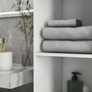 Mobile Bagno Alto Slim 30x30x181,5 cm con Ripiani Aperti e 2 Armadietti in Truciolato Bianco      