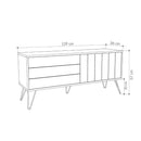 Mobile TV 2 Ante 3 Ripiani 57x139x36 cm in MDF Piccadilly Bianco