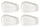 Set 4 Assiettes Trapèze 35x23x2 cm en Porcelaine Allluminique Kaleidos Aluxina Bianchi