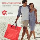 Set 2 Lettini Spiaggia Pieghevoli con Schienale Regolabile a 5 Livelli Rosso    