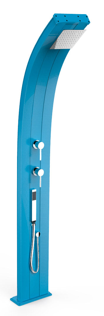 sconto Doccia Solare da Esterno Giardino 40L Miscelatore e Doccetta Mobile Arkema Dada Blu