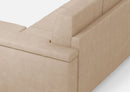 Divano 2 Posti con Pouf 148x155x85 cm Marrak in Tessuto Beige