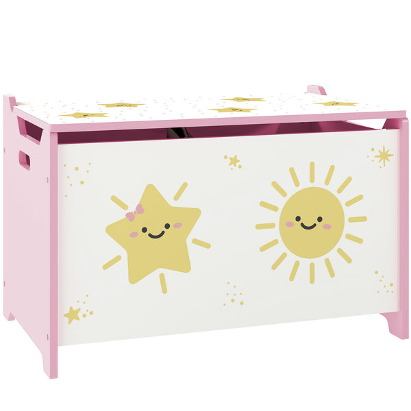 acquista Baule Portagiochi per Bambini 60x37x39 cm con Coperchio in MDF Rosa