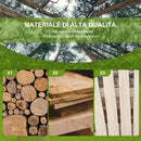 Panchina da Giardino 108x66x95 cm Stile Country con Braccioli a Ruota in Legno Naturale      