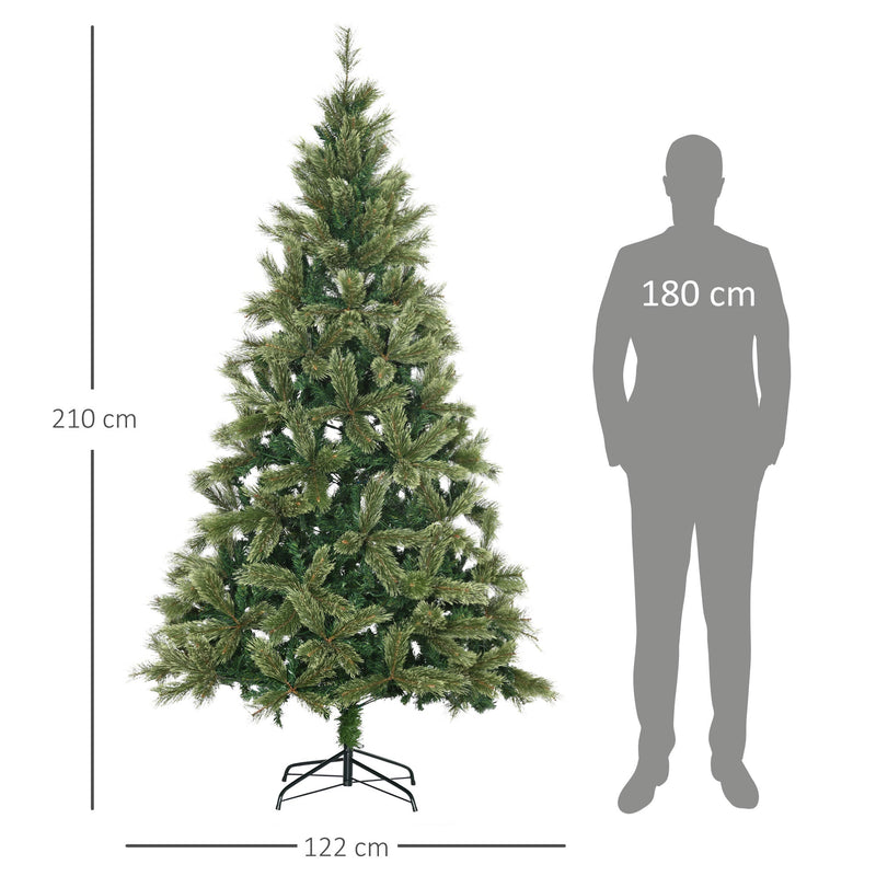 Albero di Natale Artificiale H210 cm 908 Rami con 350 Luci LED Verde