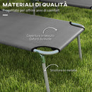 Set 2 Sdraio da Giardino 187x58x36 cm Pieghevoli con Tettuccio Regolabile in Tessuto Oxford e Metallo Grigio      