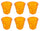Set 6 Tasses Espresso Froissé Ø6,5 cm en Verre Pressé Kaleidos Orange