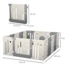 Box Recinto Attività per Bambini 190x150x64 cm  Grigio e Bianco