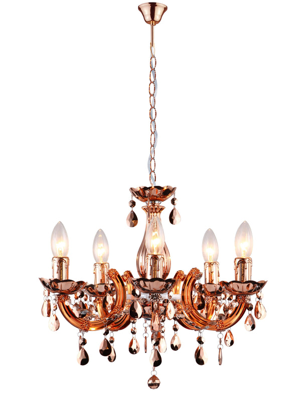 Lustre à Suspension avec Pampilles Gouttes en Acrylique Cuivré Moderne E14 online