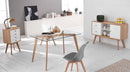 Set 4 Sedie 52x48,5x82 cm in Similpelle e Legno di Faggio Tommy Grigie