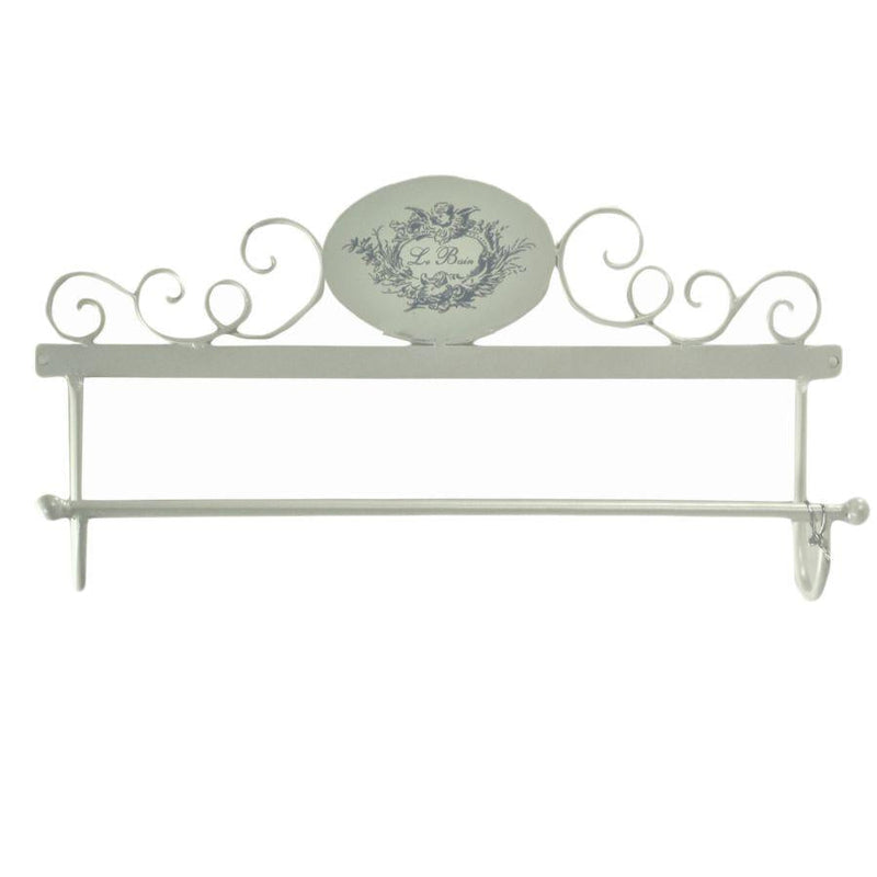 Portasciugamani da Parete 48x8xh24,50 cm in Metallo Le Bain Bianco