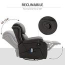 Poltrona Relax Massaggiante 97x92X104 cm in Similpelle Nera