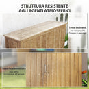 Armadio Porta Attrezzi da Esterno 110x50x85 cm con 2 Ante e Ripiani in Legno   
