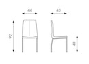 Set 4 Sedie 43x44xH92 cm in Similpelle Viva Bianco