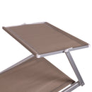 Lettino Mare con Parasole Richiudibile 181x71,5x38,5 cm in Alluminio PVC e Poliestere Sabbia Riccione      