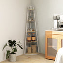 Libreria Angolare a 5 Ripiani 37,5x37,5x160 cm Struttura Pieghevole Colore Legno   