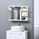Specchio da Bagno a Parete con Armadietto e Ripiani 60x18x50cm Bianco  