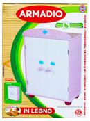 Armadio Giocattolo per Vestiti Bambole 43,5x29,5x16 cm in Legno