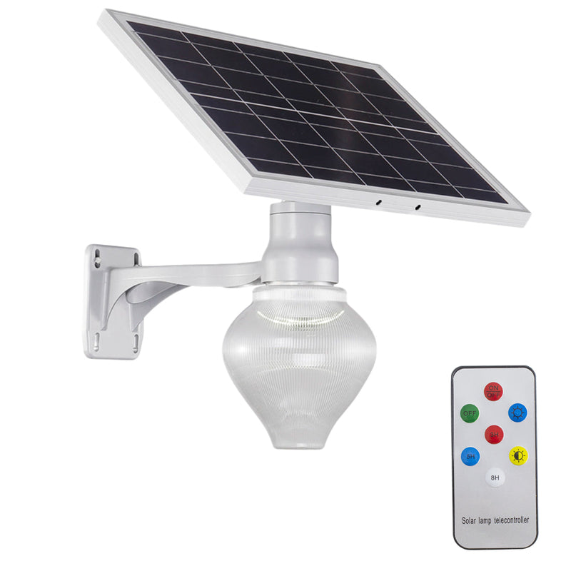 Lampada Led da Giardino e Cortile con Pannello Solare Lampione IP65 con Telecomando