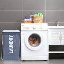 Cesto Portabiancheria 63x42x320 cm Richiudibile in Alluminio Grigio Scuro