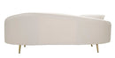 Divano 3 Posti Oslo con Cuscini Crema 185x84x68 cm in Eucalipto e Spugna e Poliestere e Metallo      