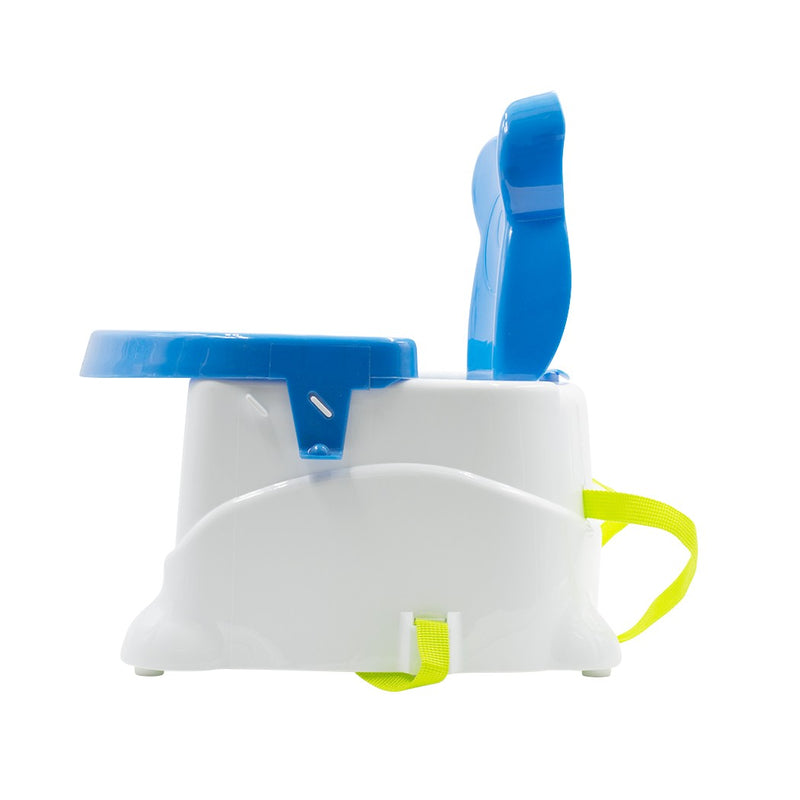 Seggiolone Pappa Bambini Attacco da Tavolo Cintura Sicurezza e Vassoio Azzurro