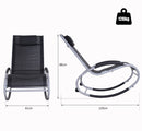 Sedia a Dondolo da Giardino Impermeabile in Alluminio Nero 120x61x88 cm 