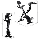 Cyclette da Spinning Pieghevole 51x97x115 cm con Bande Elastiche in Acciaio  Nera