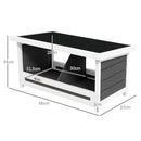 Nido per Galline 2 Aree con Base Rialzata e Tetto 66x37x34 cm in Legno e Bitume   
