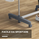 Stendino Verticale 3 Ripiani Regolabili 142x55x152 cm in Acciaio e Plastica Grigio e Argento  